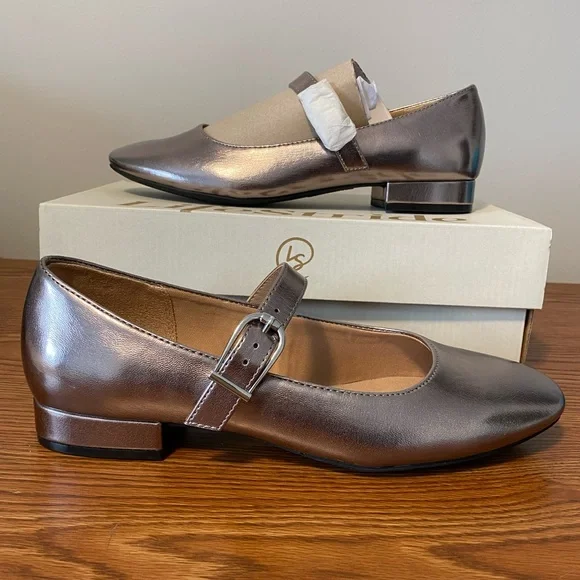 Life Stride Metallic Pewter Mary Jane Flats - Picture 3 of 6